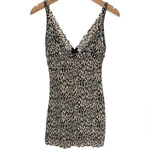 Victorias Secret Sexy Little Things Y2K Leopard Lace Chemise Lingerie Teddy M
